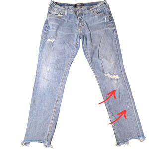 Sliver - Kenni - Light Blue Jeans - Size 32w 29L - Cut off Bottoms -